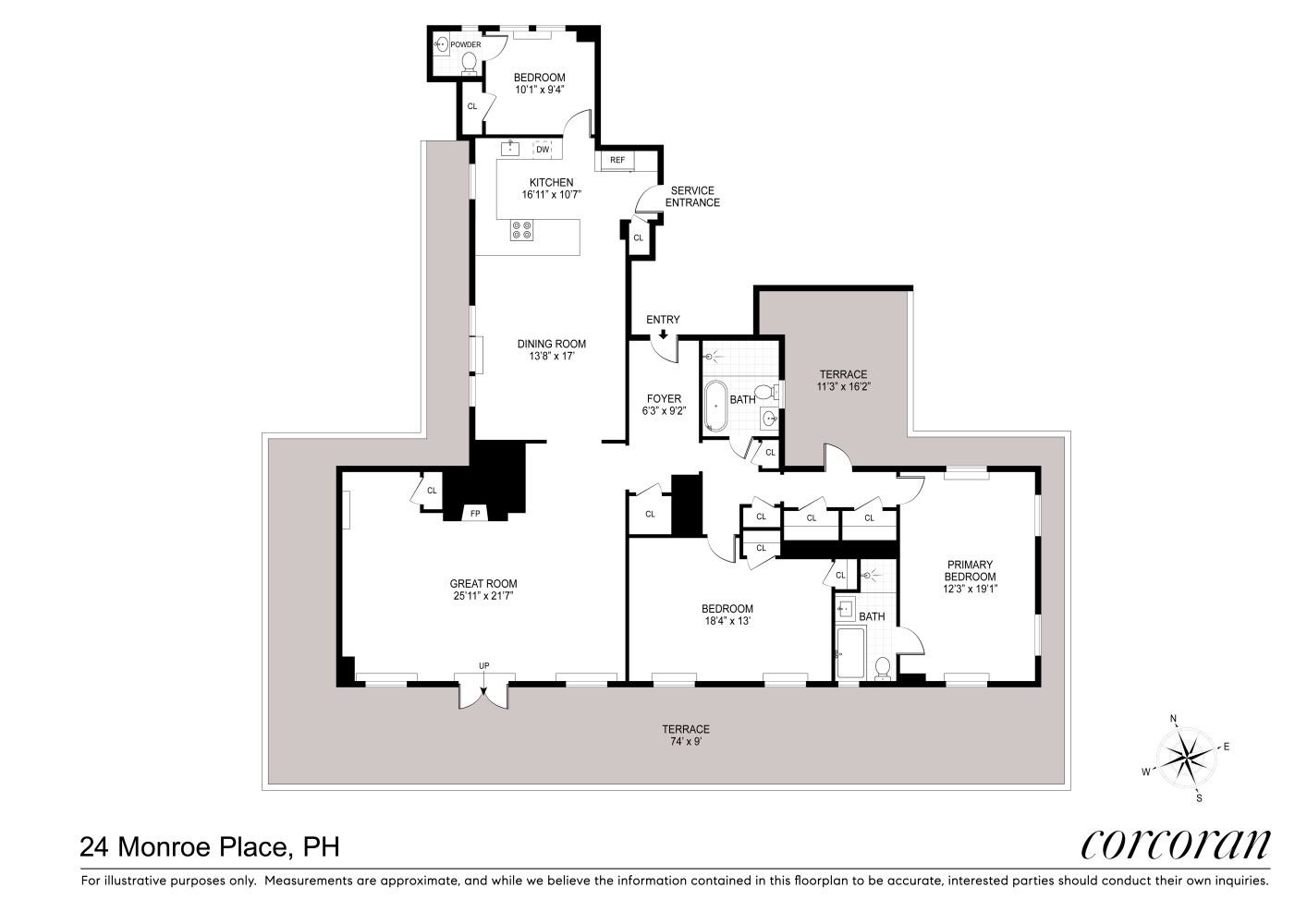 Floorplan for 24 Monroe Place, PH