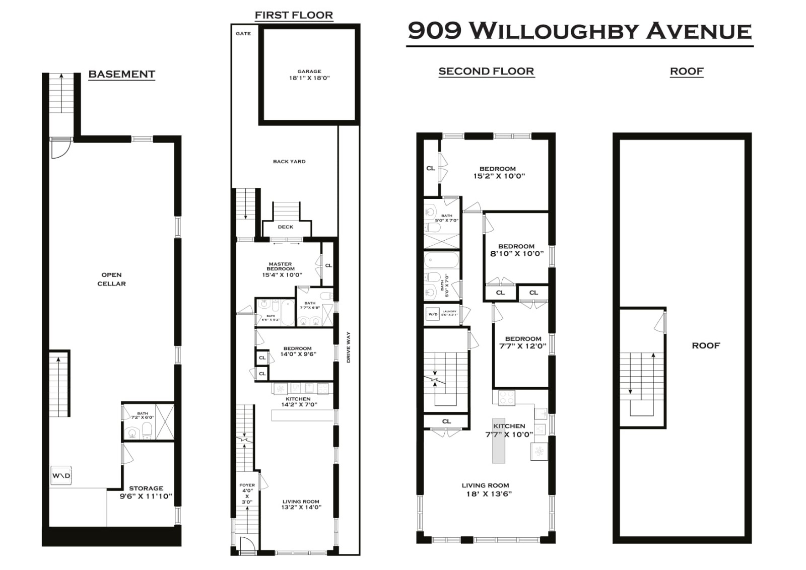 Floorplan for 909 Willoughby Avenue