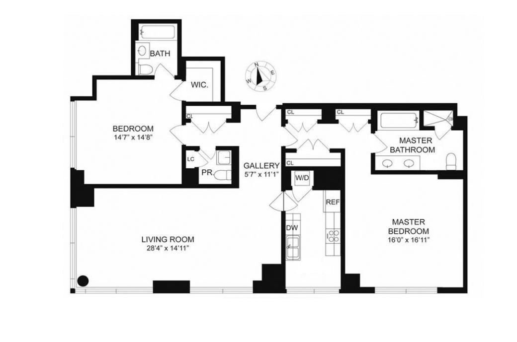Floorplan for 230 West 56th Street, 68-C