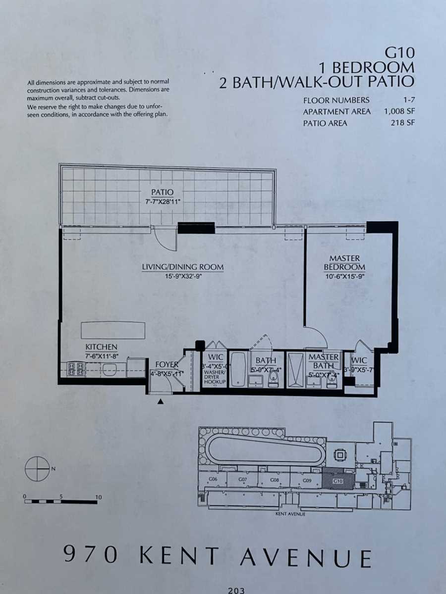 Floorplan for 970 Kent Avenue, G-10