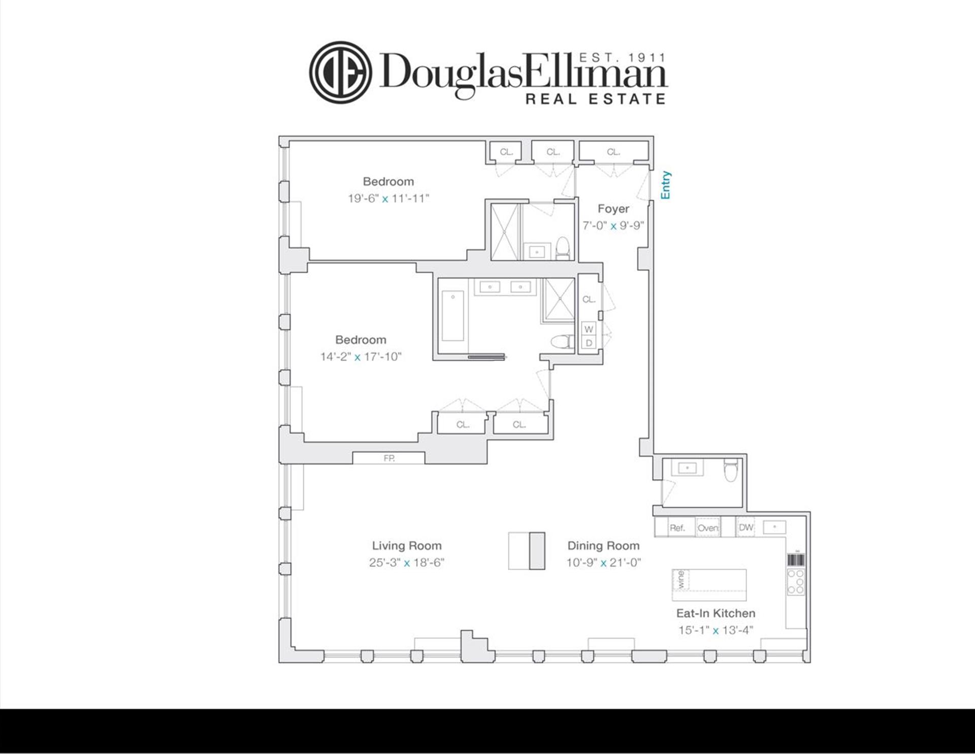 Floorplan for 254 Park Avenue, 12DG