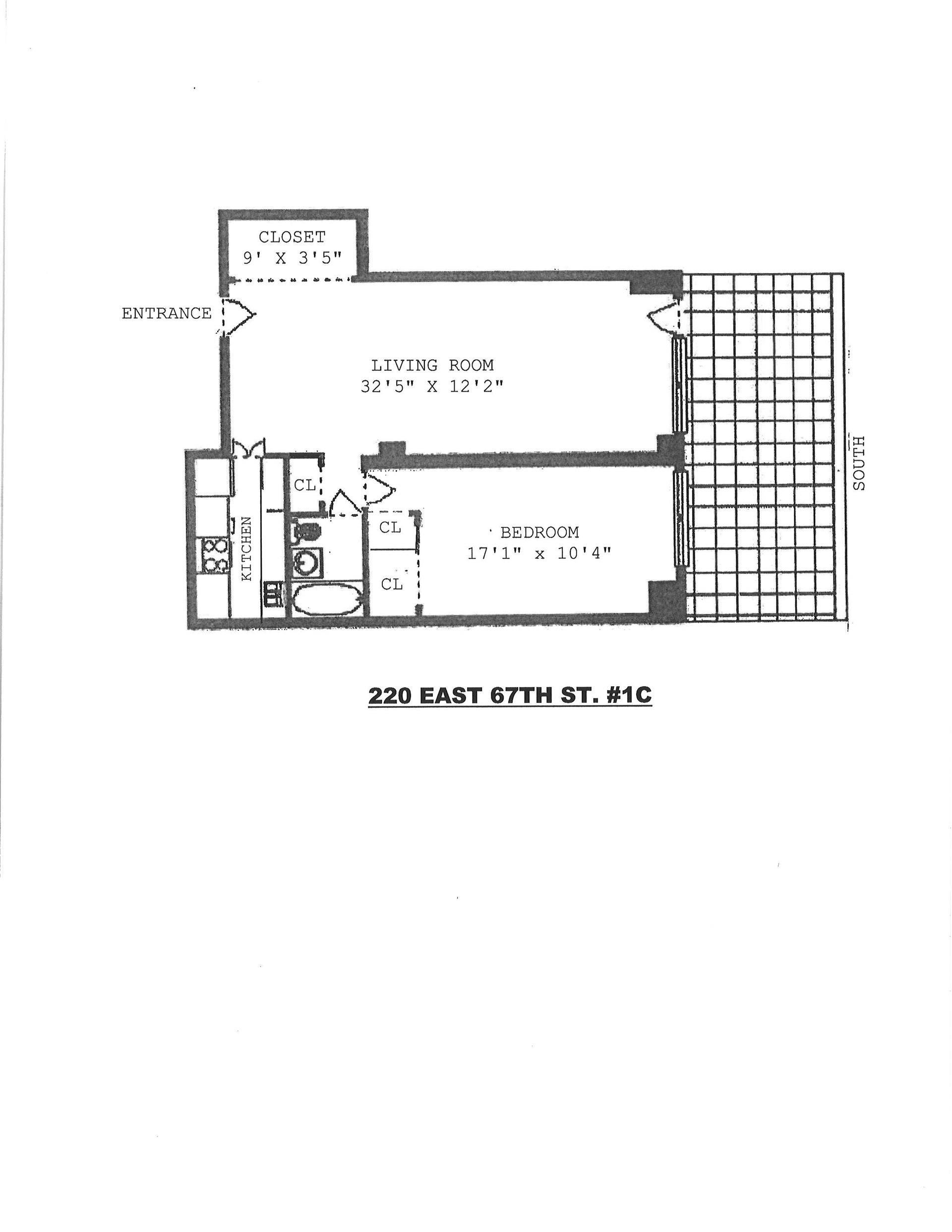 Floorplan for 220 East 67th Street, 1C