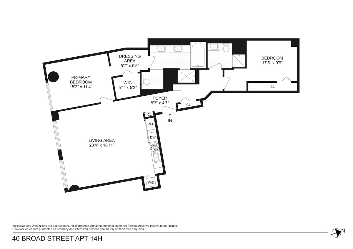 Floorplan for 40 Broad Street, 14H