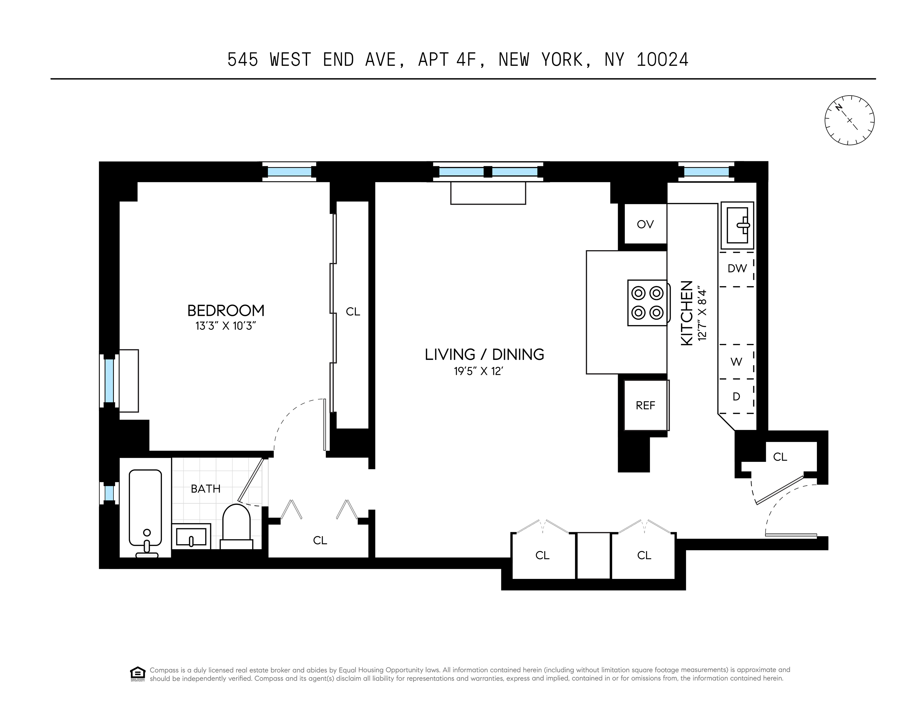Floorplan for 545 West End Avenue, 4F
