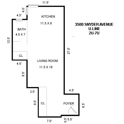 Floorplan for 3500 Snyder Avenue, 4U