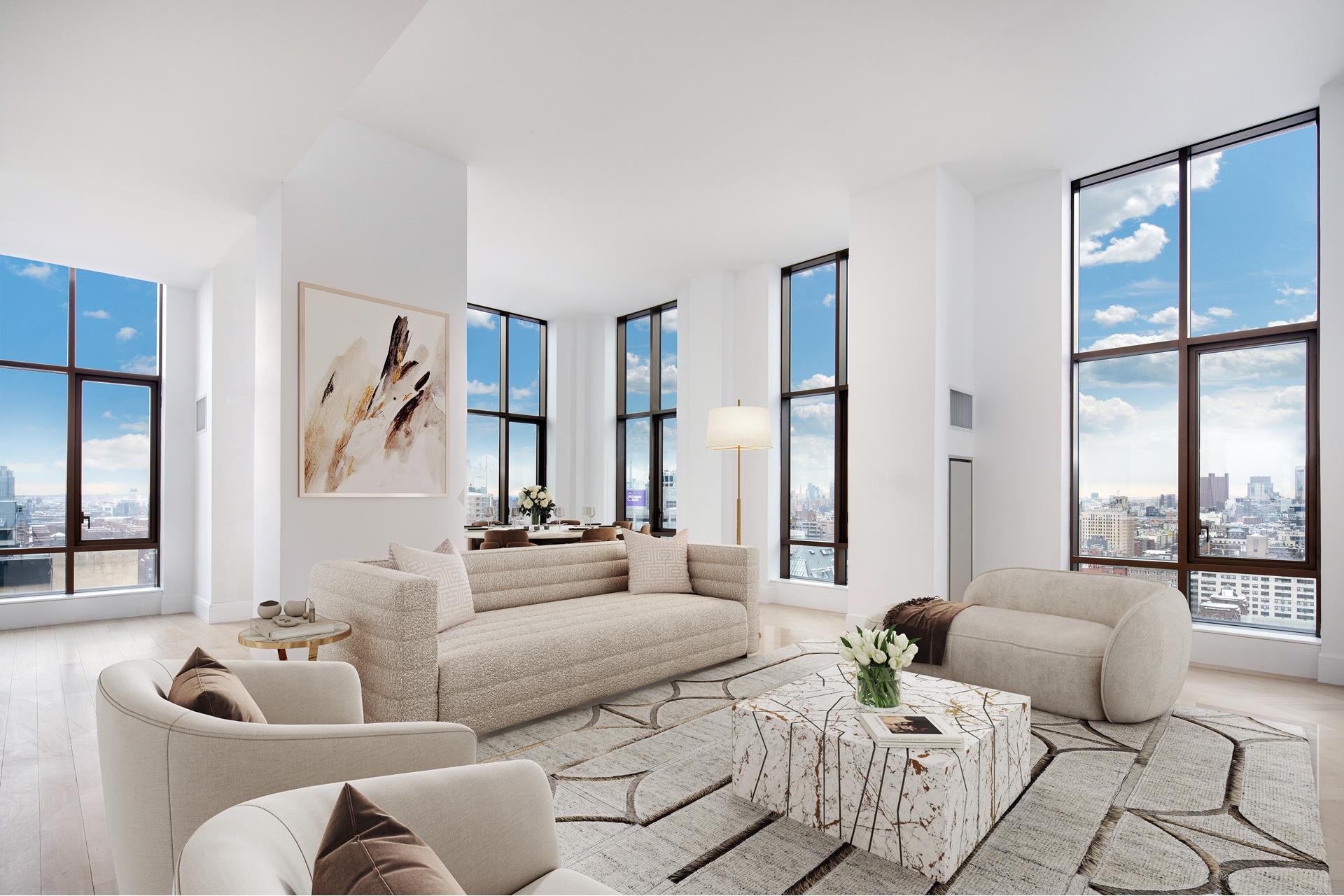 215 East 19th Street 17D, Gramercy Park, Downtown, NYC - 3 Bedrooms  
4.5 Bathrooms  
5 Rooms - 