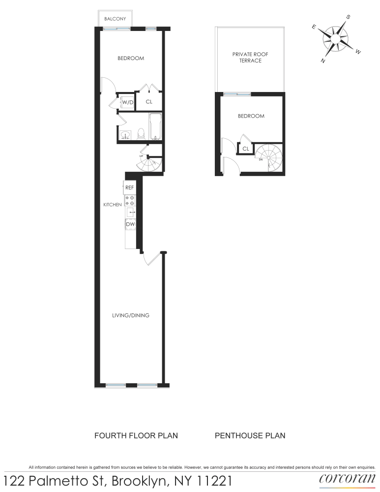 Floorplan for 122 Palmetto Street, 4A