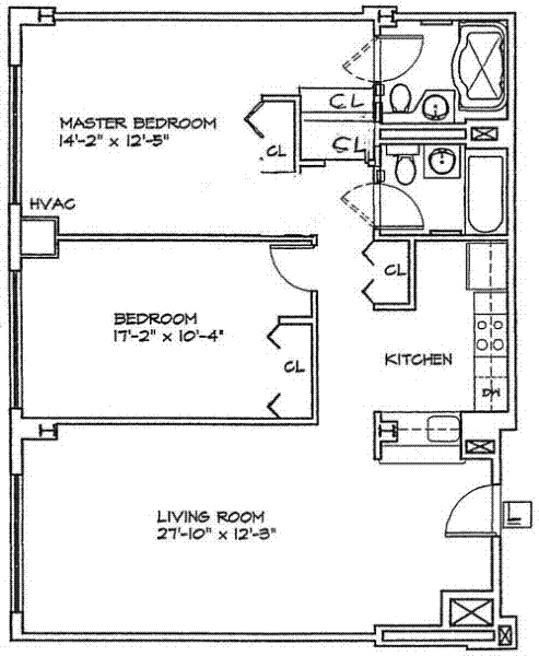 Floorplan for 1400 5th Avenue, 3L