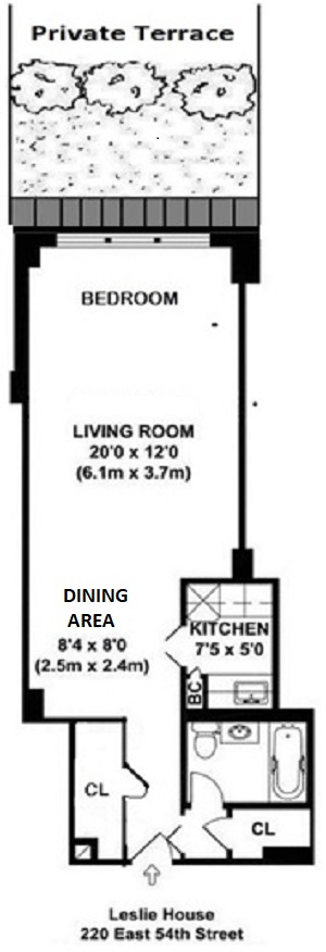 Floorplan for 220 East 54th Street, 2M