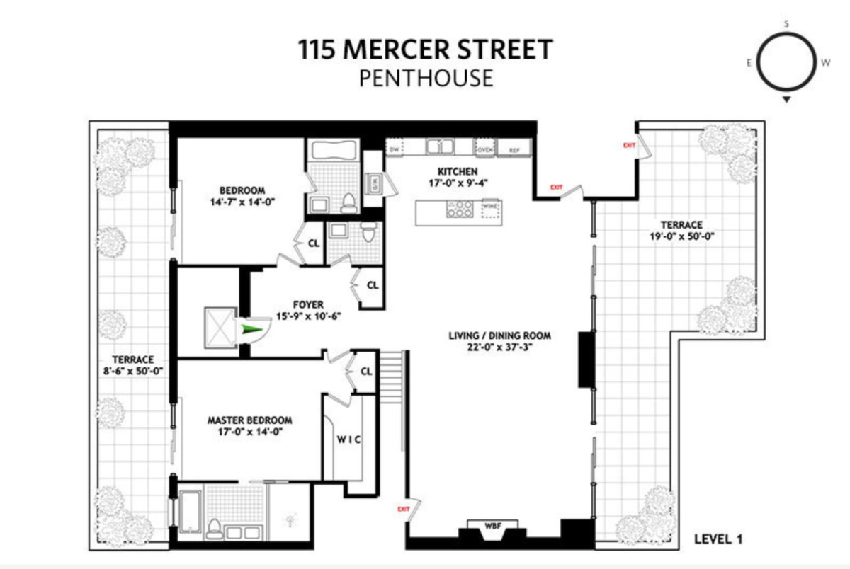 Floorplan for 115 Mercer Street, PH