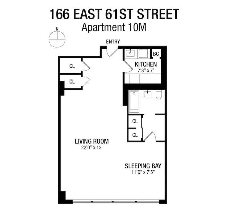 Floorplan for 166 East 61st Street, 10M