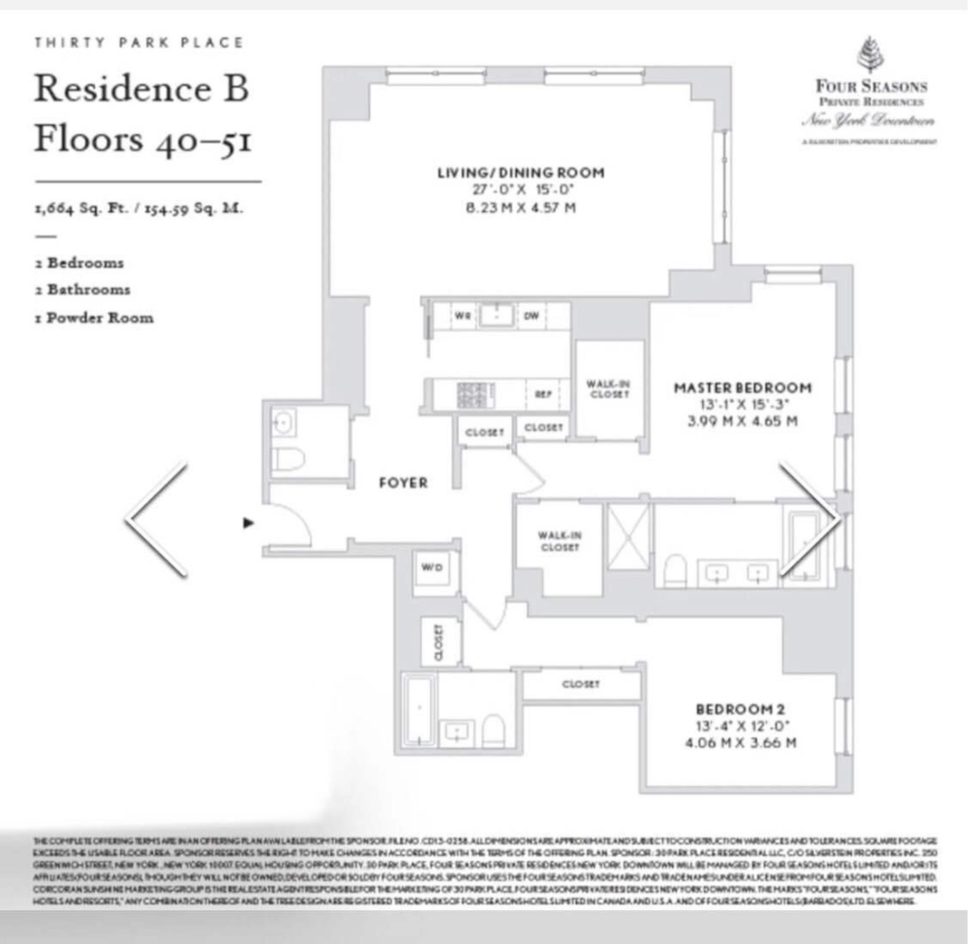 Floorplan for 30 Park Place, 45B