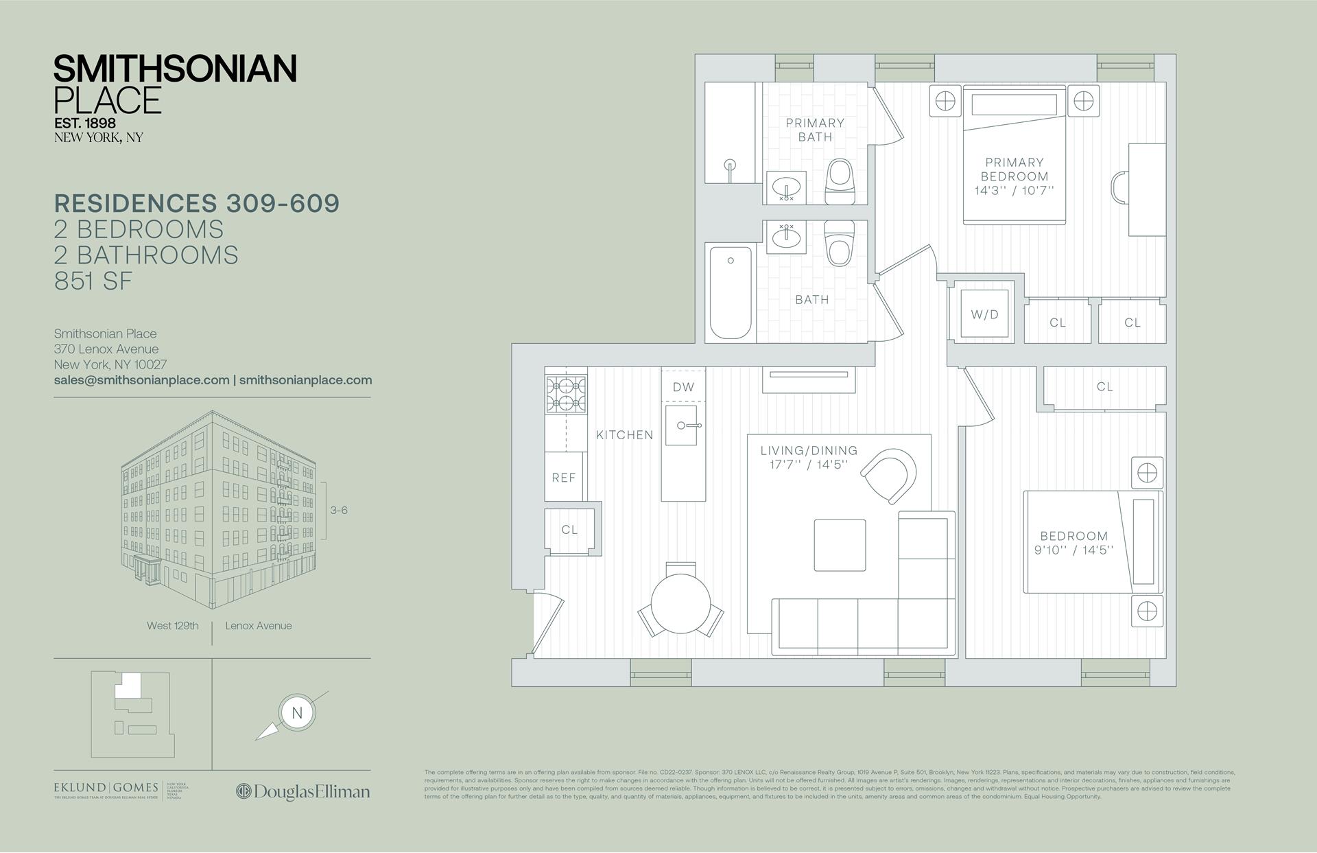 Floorplan for 370 Lenox Avenue, 609