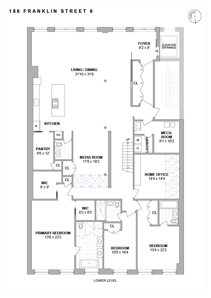 Floorplan for 186 Franklin Street, PH