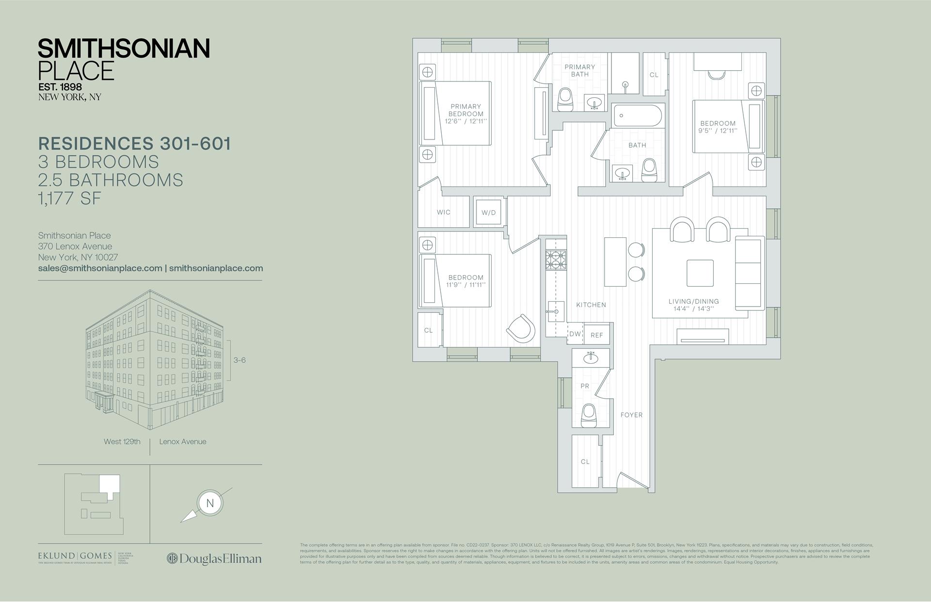 Floorplan for 370 Lenox Avenue, 301