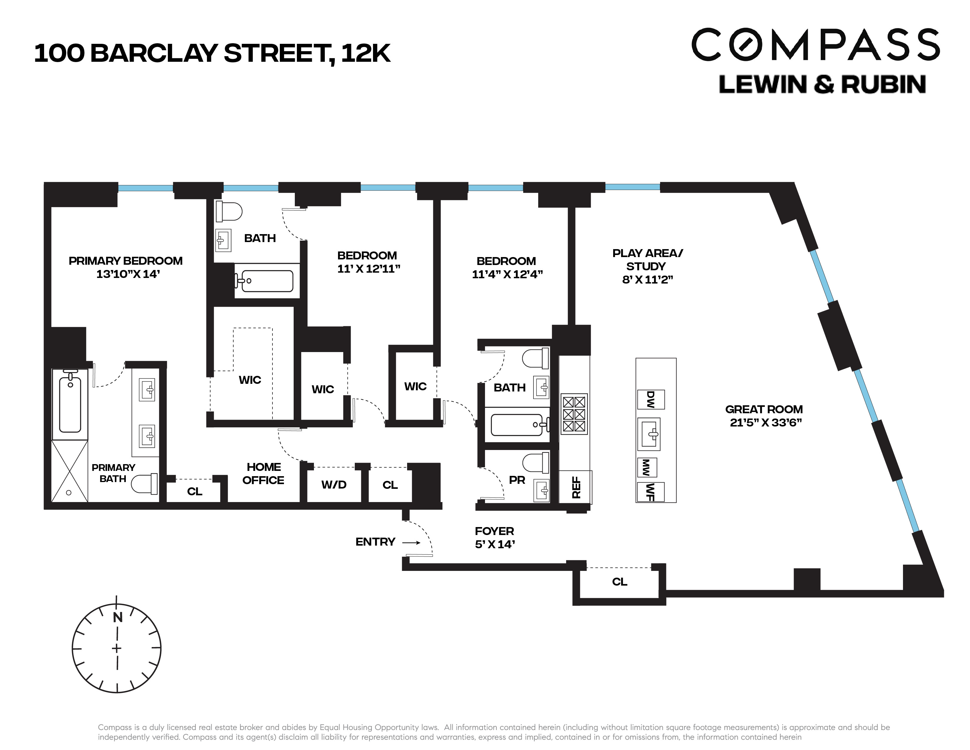 Floorplan for 100 Barclay Street, 12K