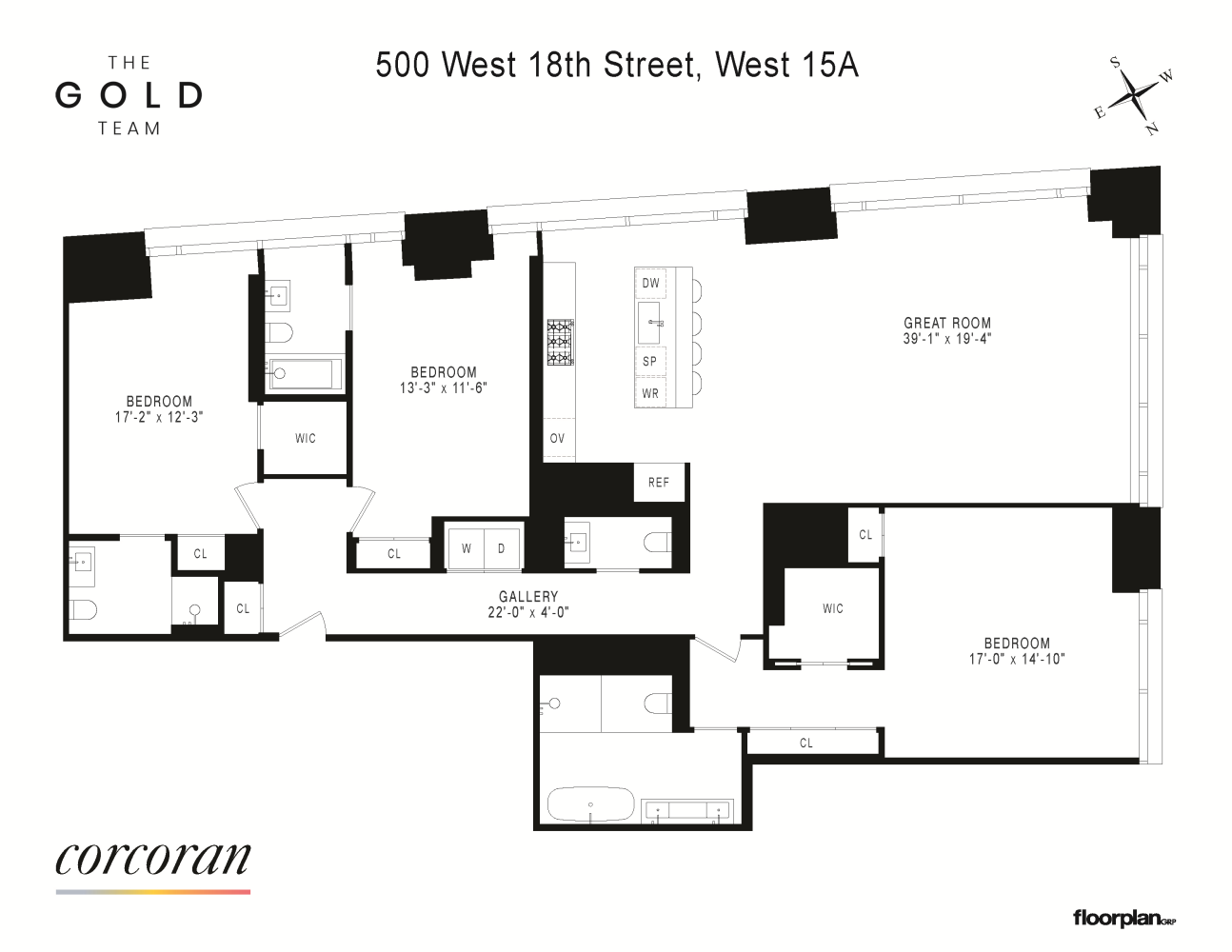 Floorplan for 500 West 18th Street, WEST15A
