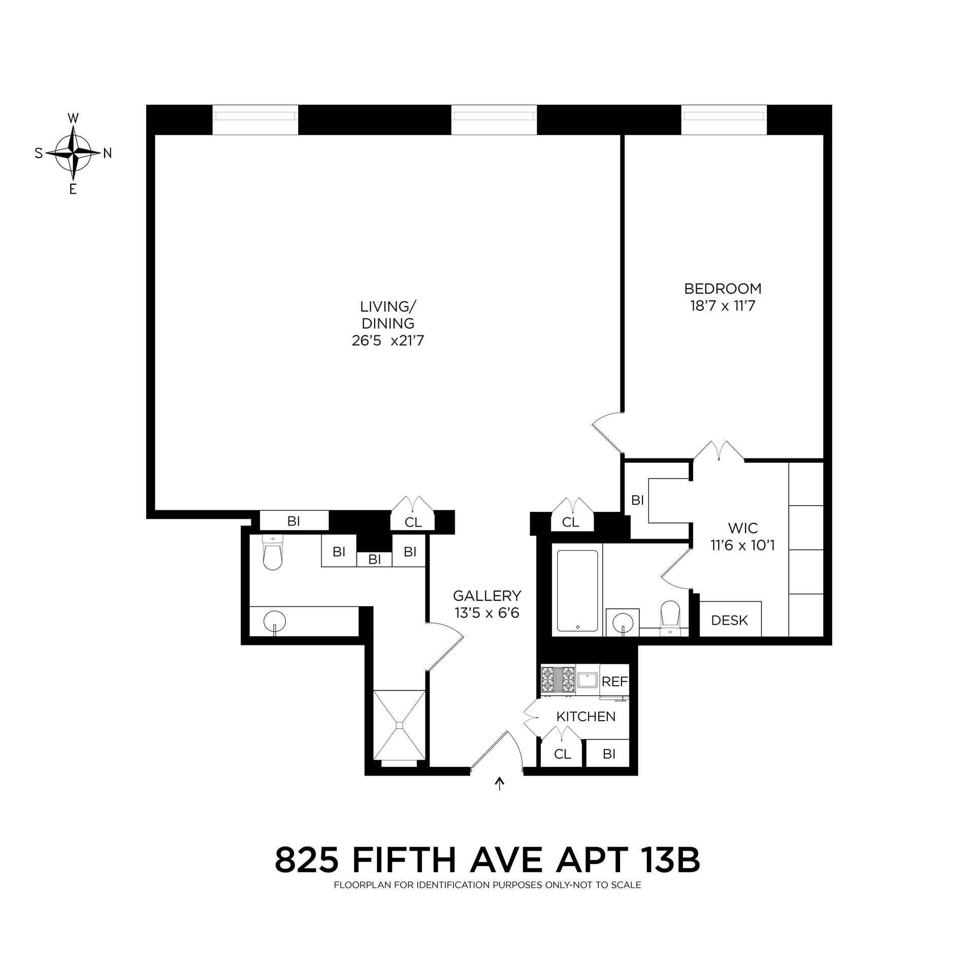 Floorplan for 825 5th Avenue, 13B