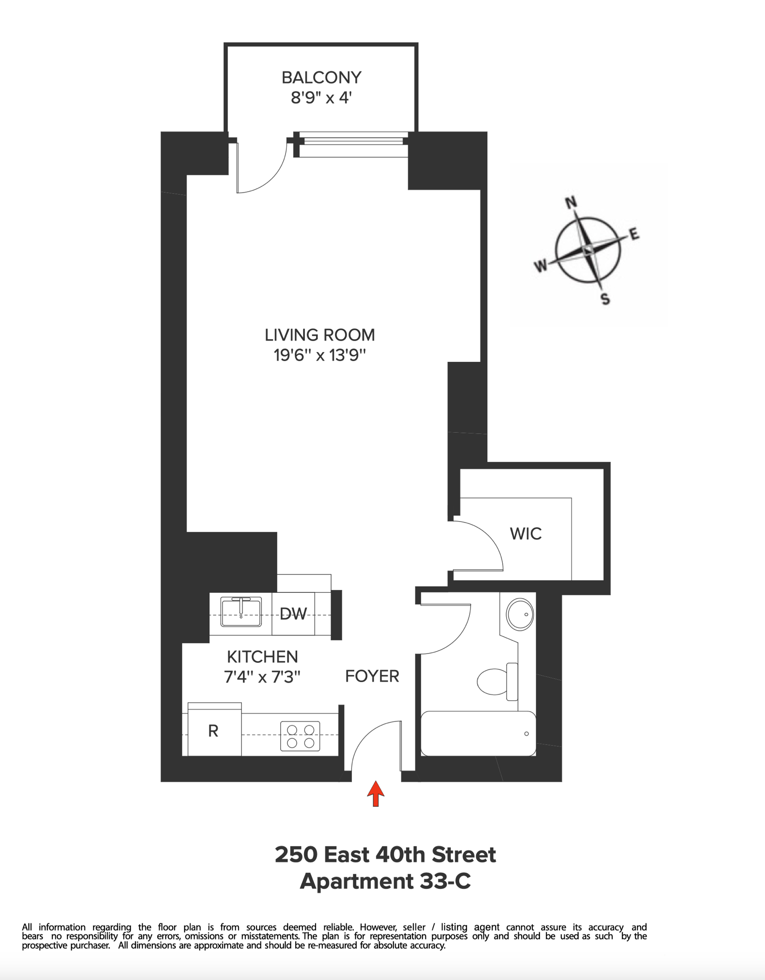 Floorplan for 250 East 40th Street, 33C