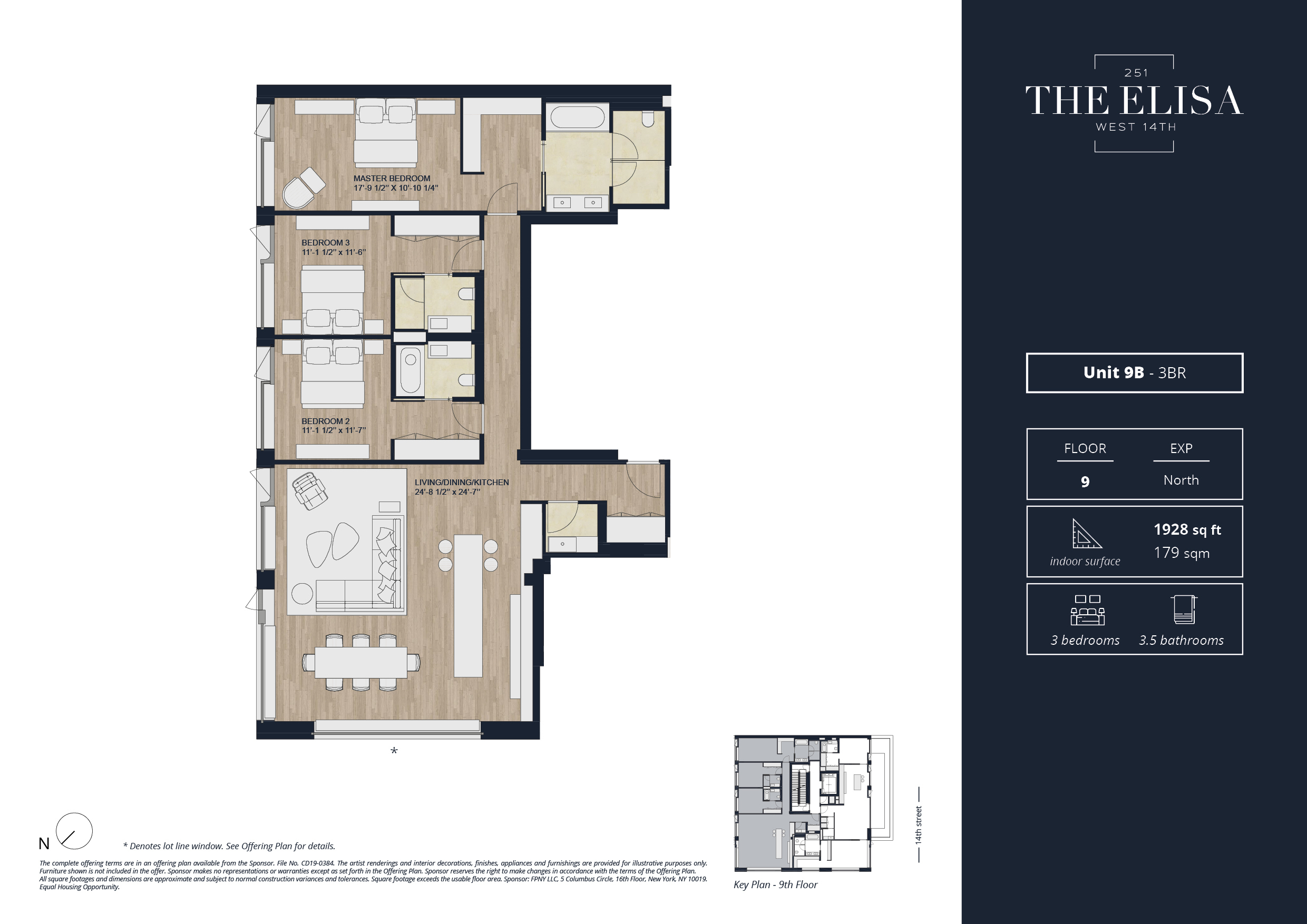 Floorplan for 251 West 14th Street, 9B