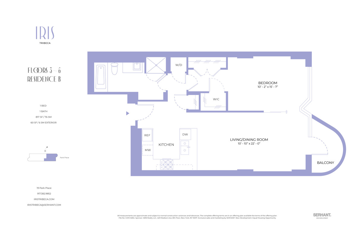 Floorplan for 19 Park Place, 4B
