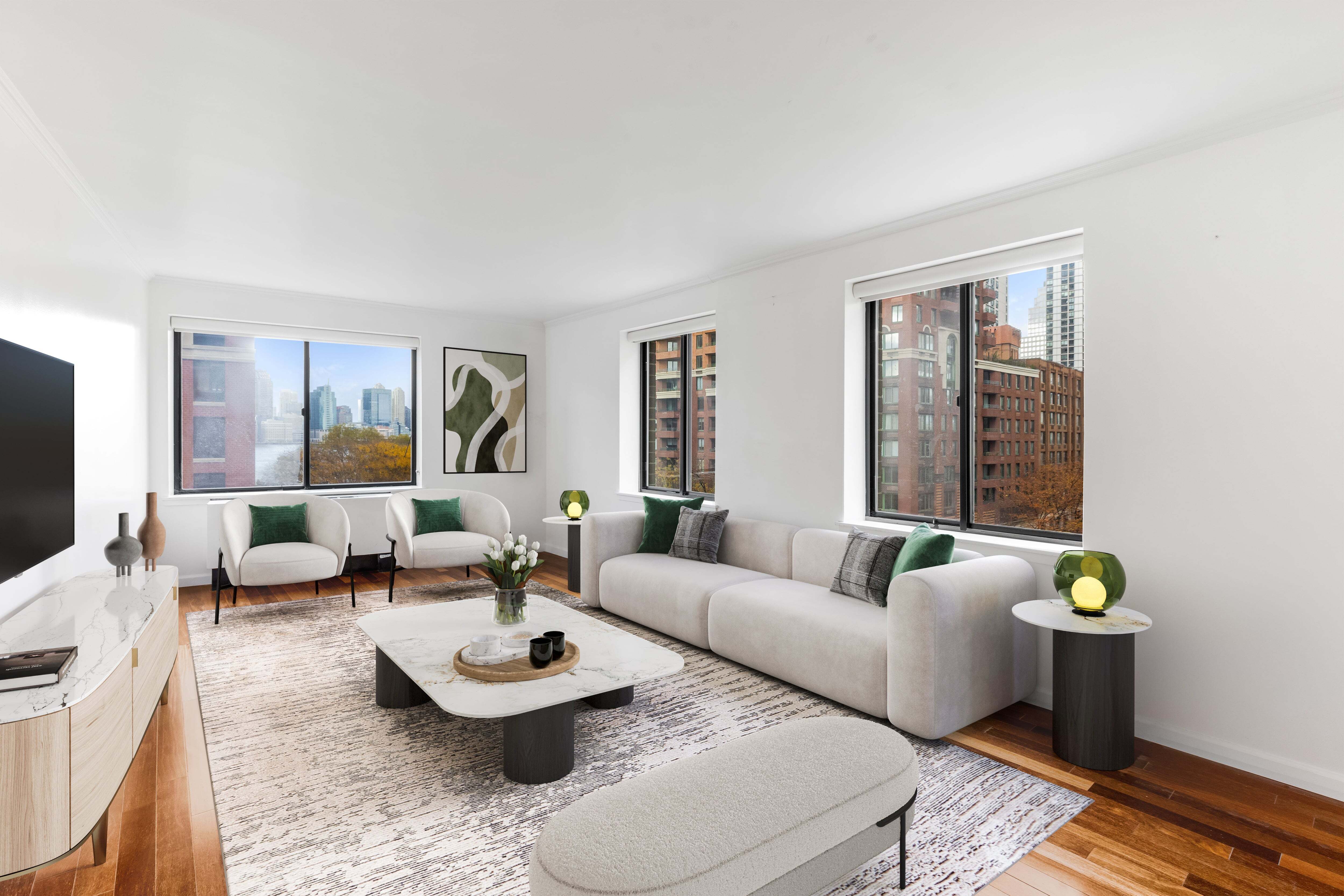 280 Rector Place 6Ef, Battery Park City, Downtown, NYC - 3 Bedrooms  
3 Bathrooms  
7 Rooms - 