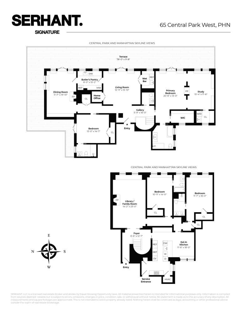 Floorplan for 65 Central Park, PH/NORTH