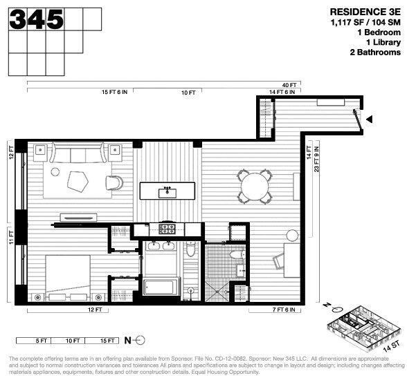 Floorplan for 345 West 14th Street, 3E