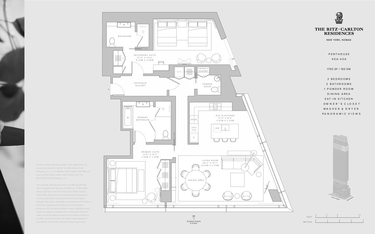 Floorplan for 25 West 28th Street, PH42A