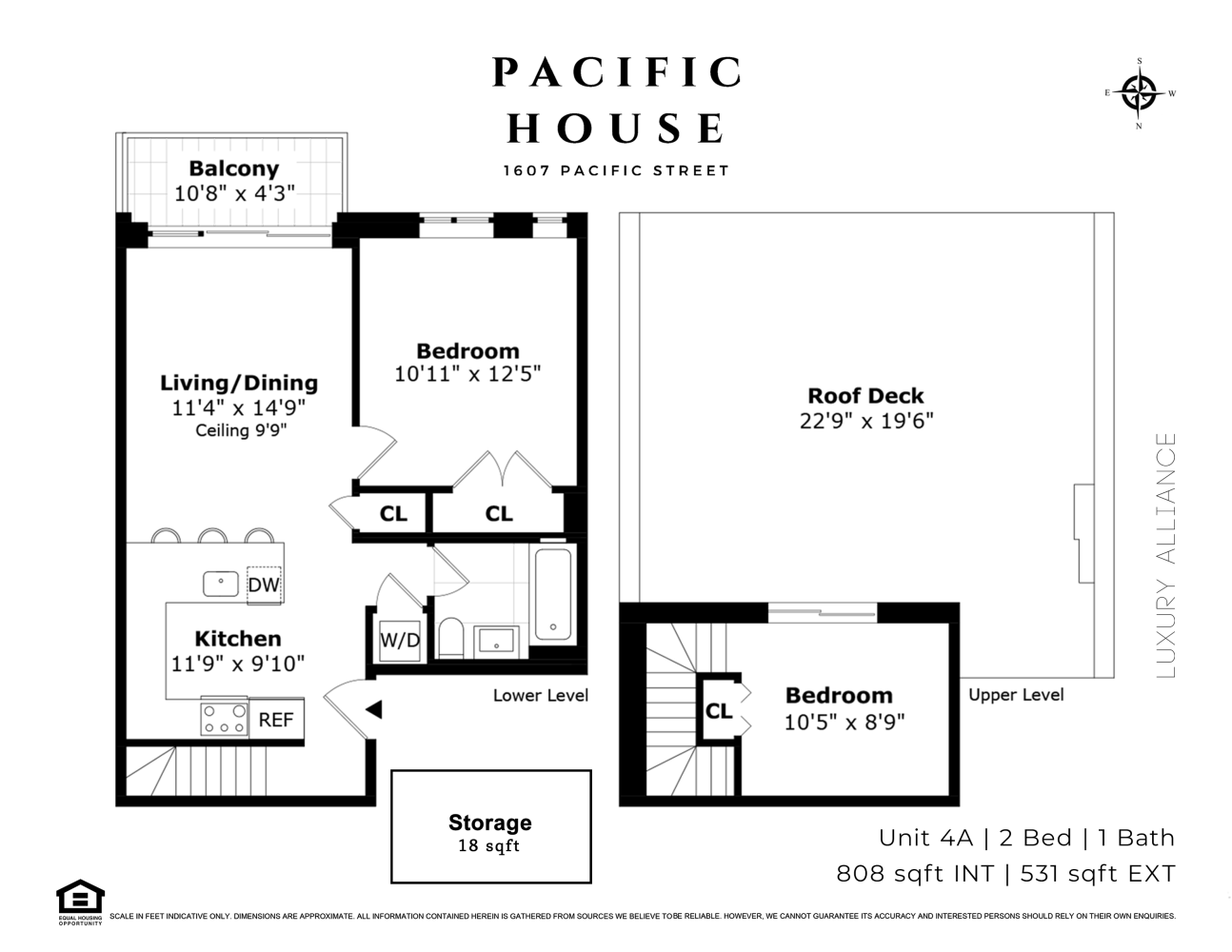 Floorplan for 1607 Pacific Street, 4A