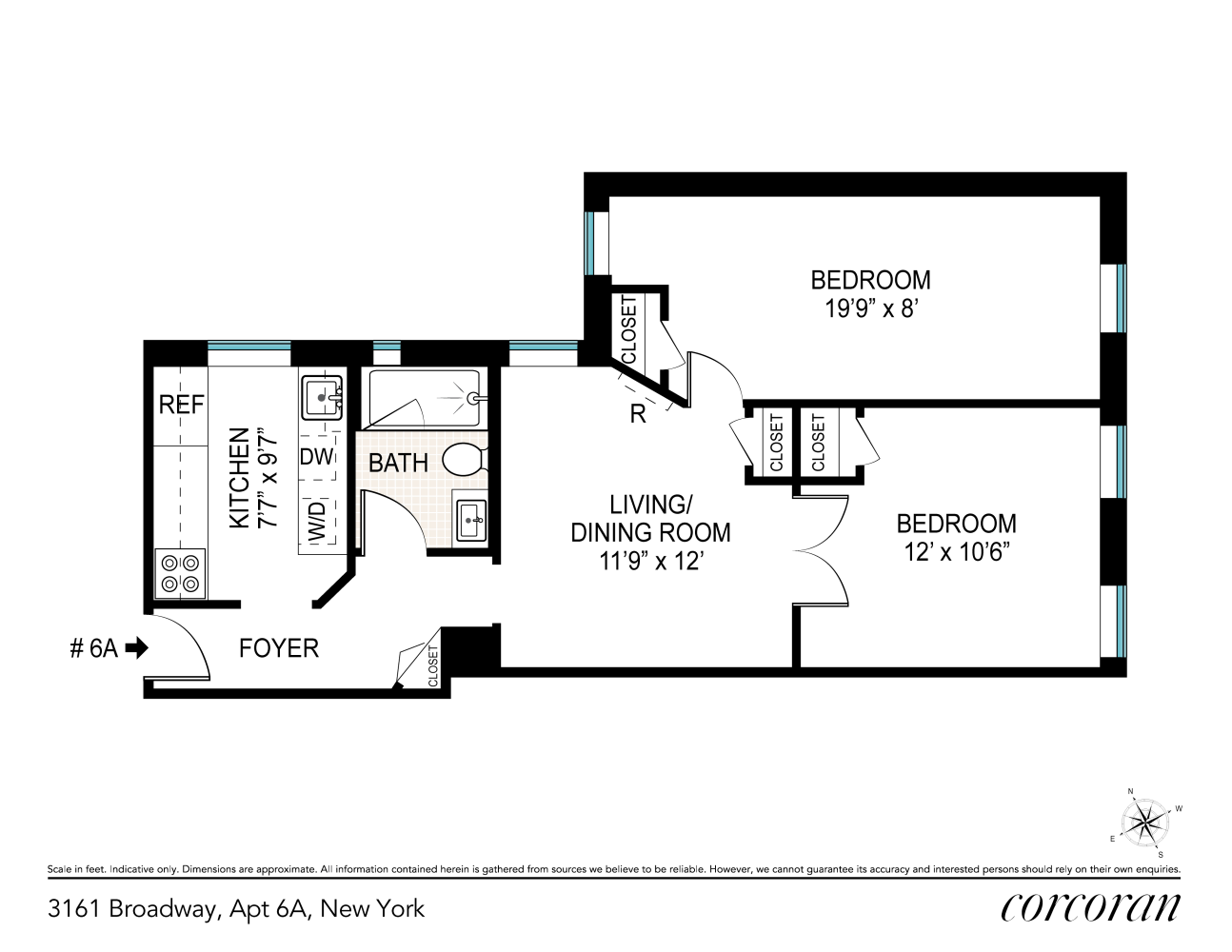 Floorplan for 3161 Broadway, 6A