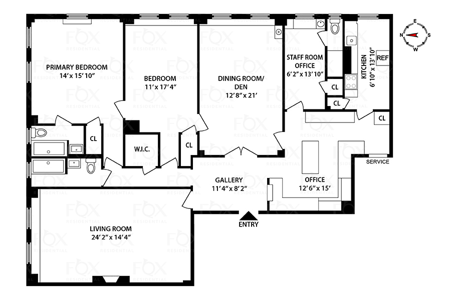 Floorplan for 136 East 64th Street, 2B