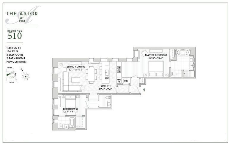Floorplan for 235 West 75th Street, 510