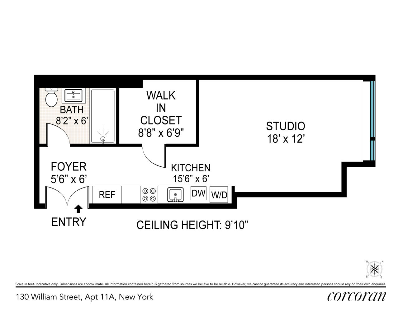 Floorplan for 130 William Street, 11A