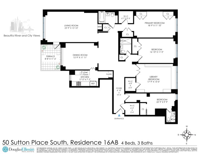 Floorplan for 50 Sutton Place, 16A