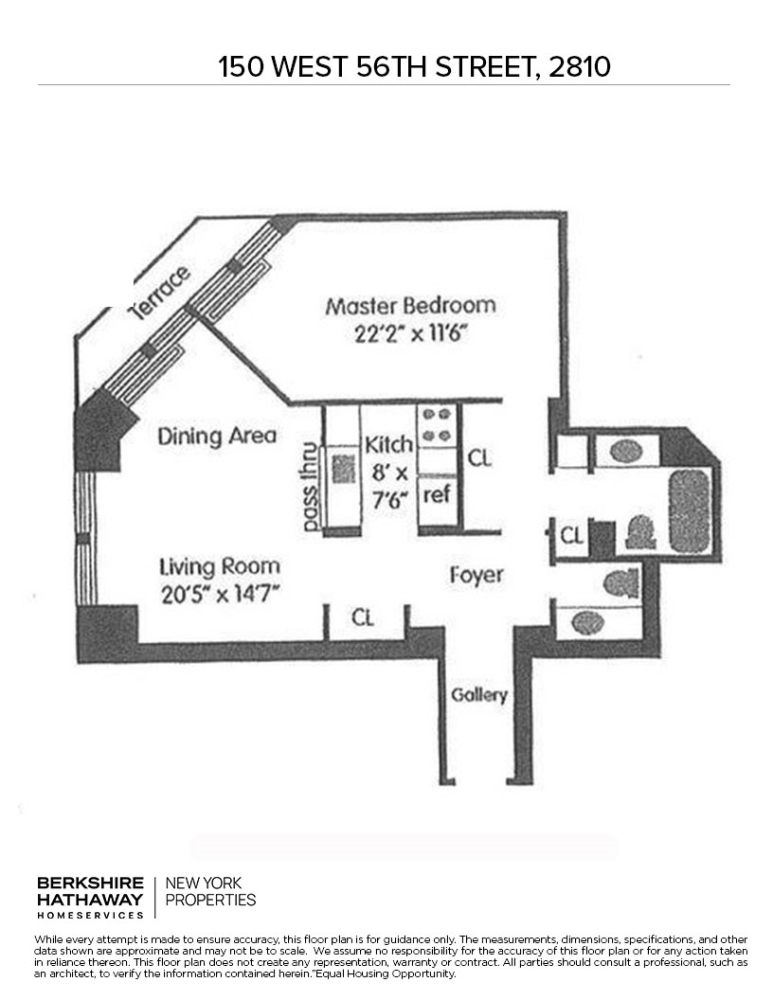 Floorplan for 150 West 56th Street, 2810