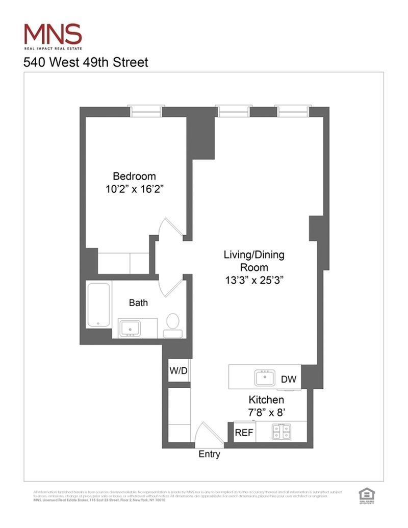 Floorplan for 540 West 49th Street, 304N