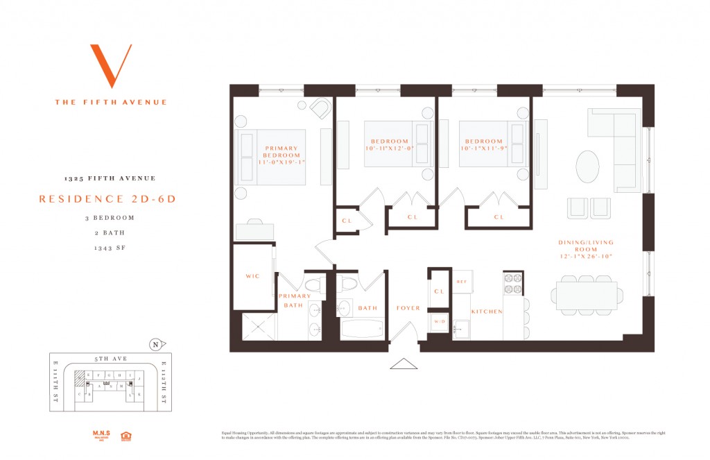 Floorplan for 1325 5th Avenue, 5-D