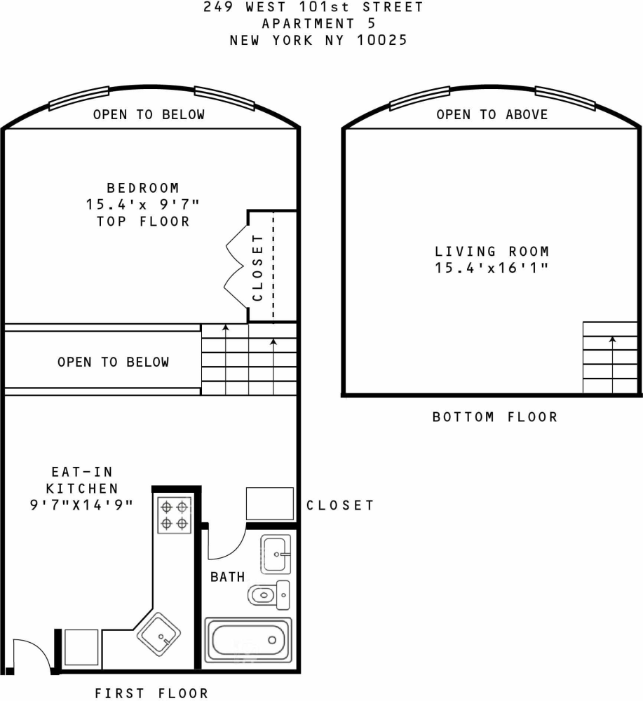 Floorplan for 249 West 101st Street, 5