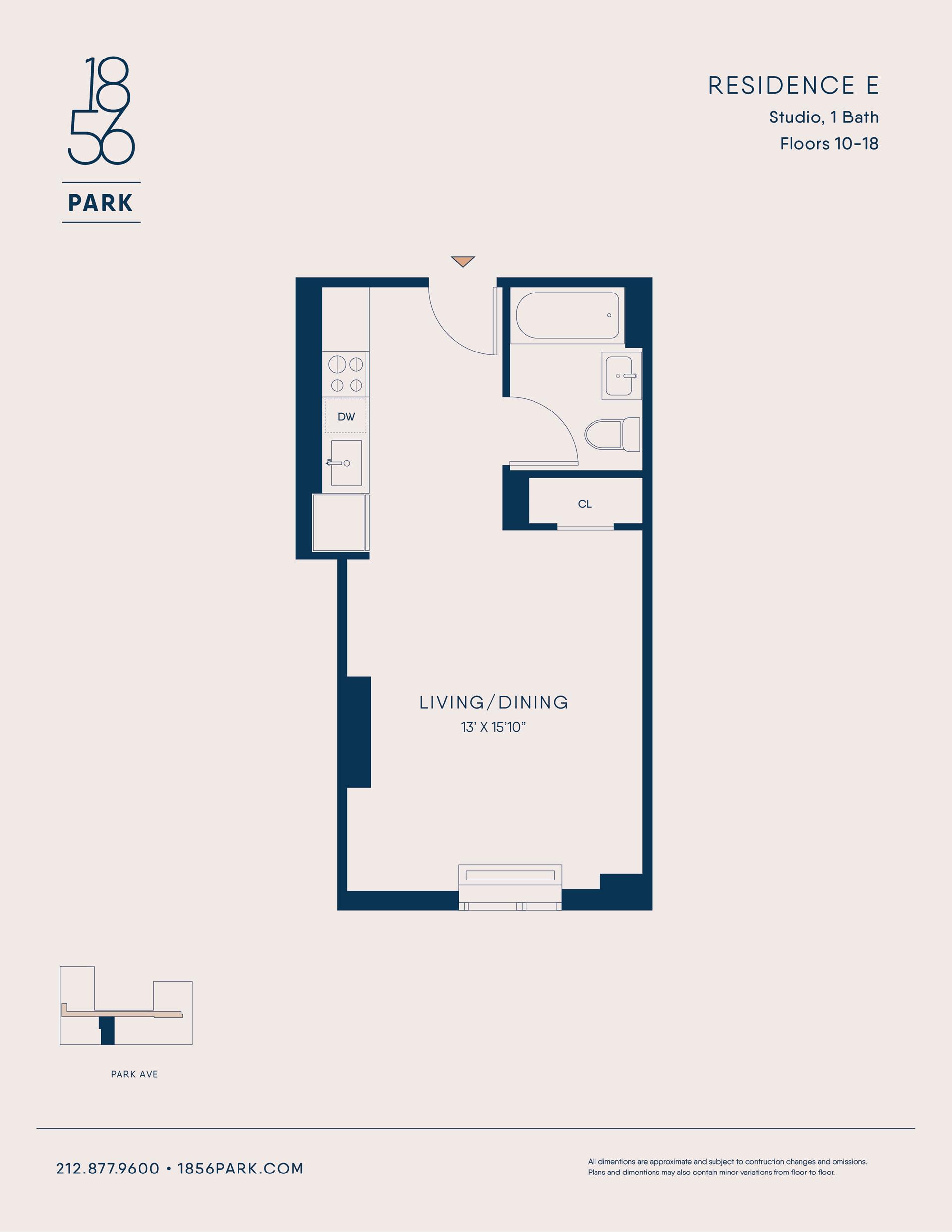 Floorplan for 1856 Park Avenue, 15E