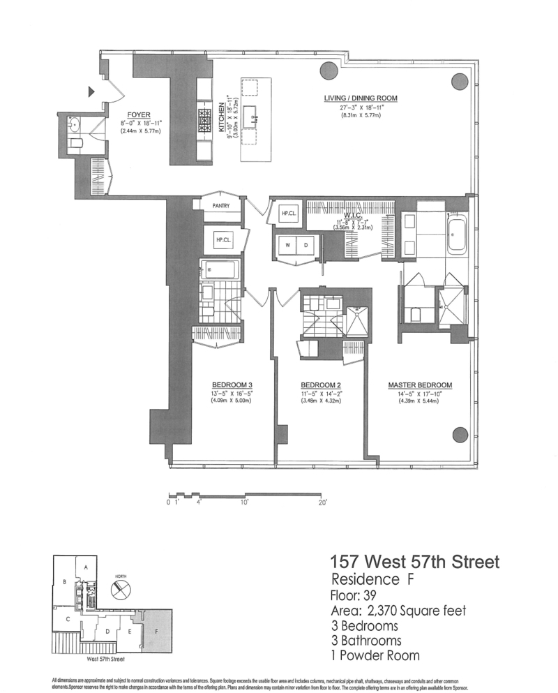 Floorplan for 157 West 57th Street, 39F