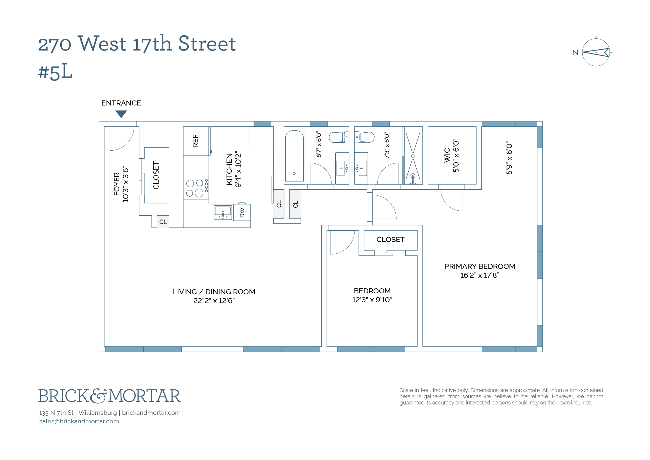 Floorplan for 270 West 17th Street, 5L