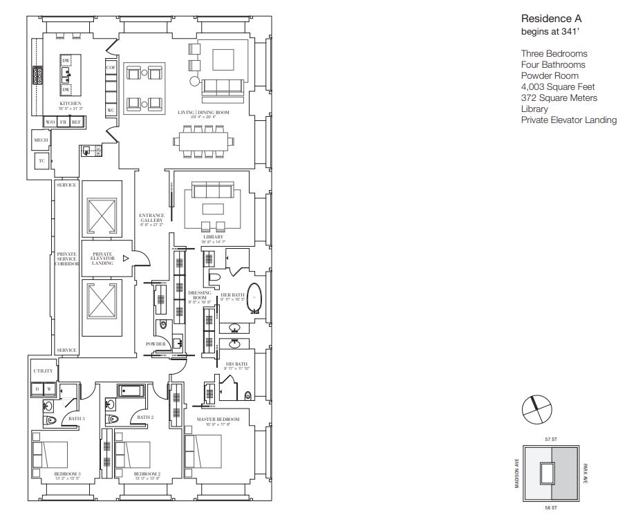 Floorplan for 432 Park Avenue, 37A