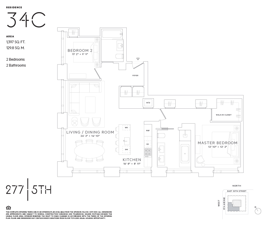 Floorplan for 277 5th Avenue, 34C