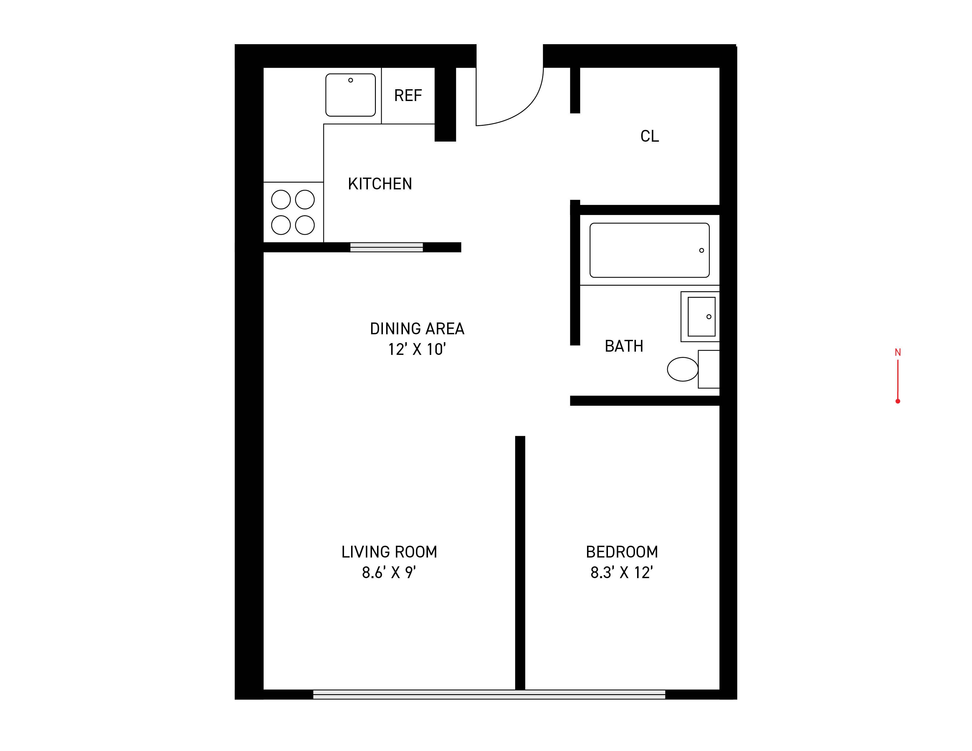 Floorplan for 201 West 21st Street, 12-G