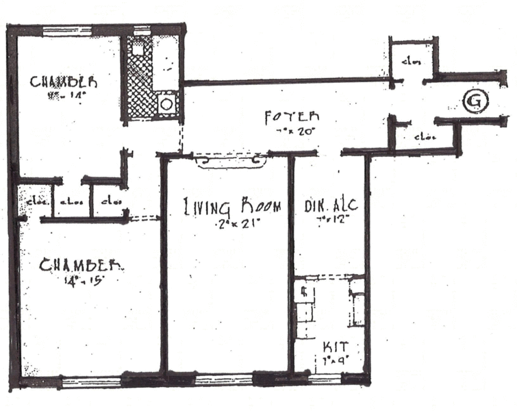Floorplan for 250 West 24th Street, 6GE