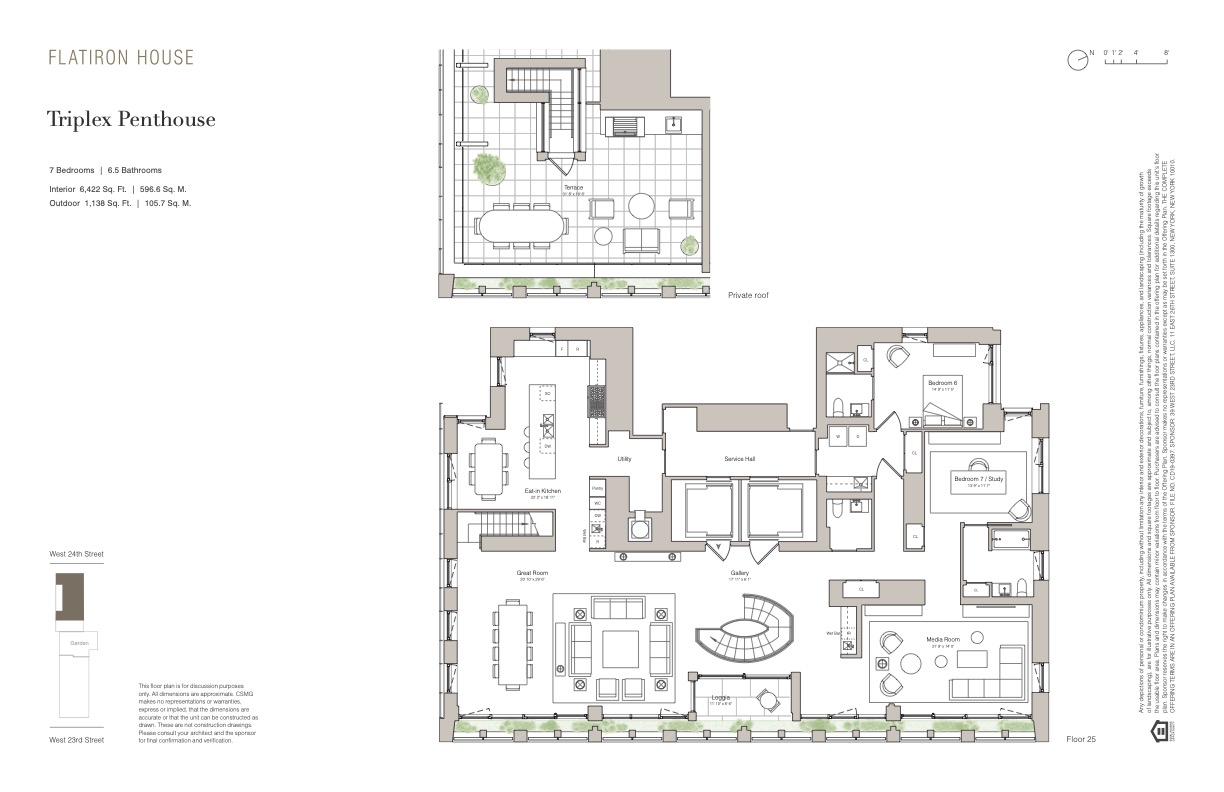 Floorplan for 39 West 23rd Street, PH24