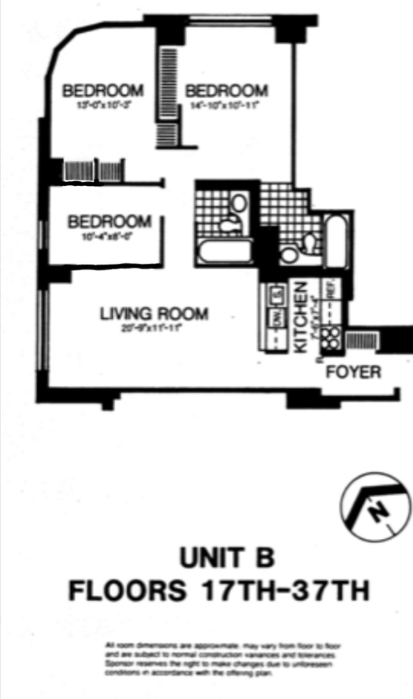 Floorplan for 200 Rector Place, 32B
