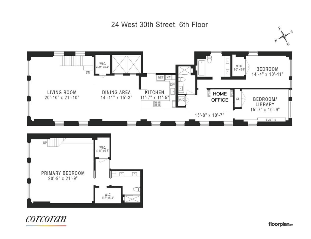Floorplan for 24 West 30th Street, 6THFL