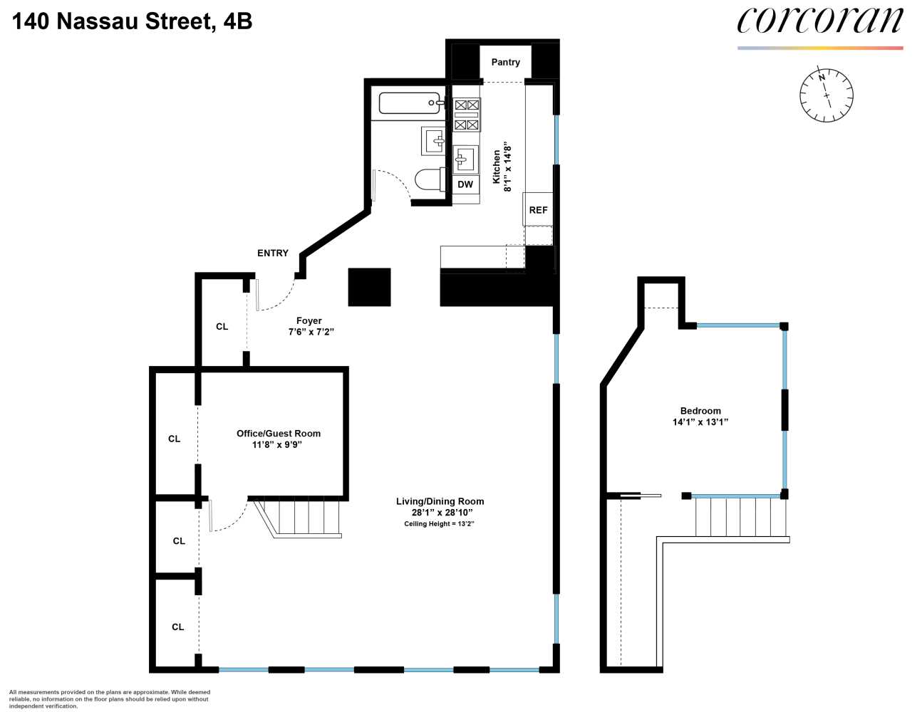 Floorplan for 140 Nassau Street, 4B